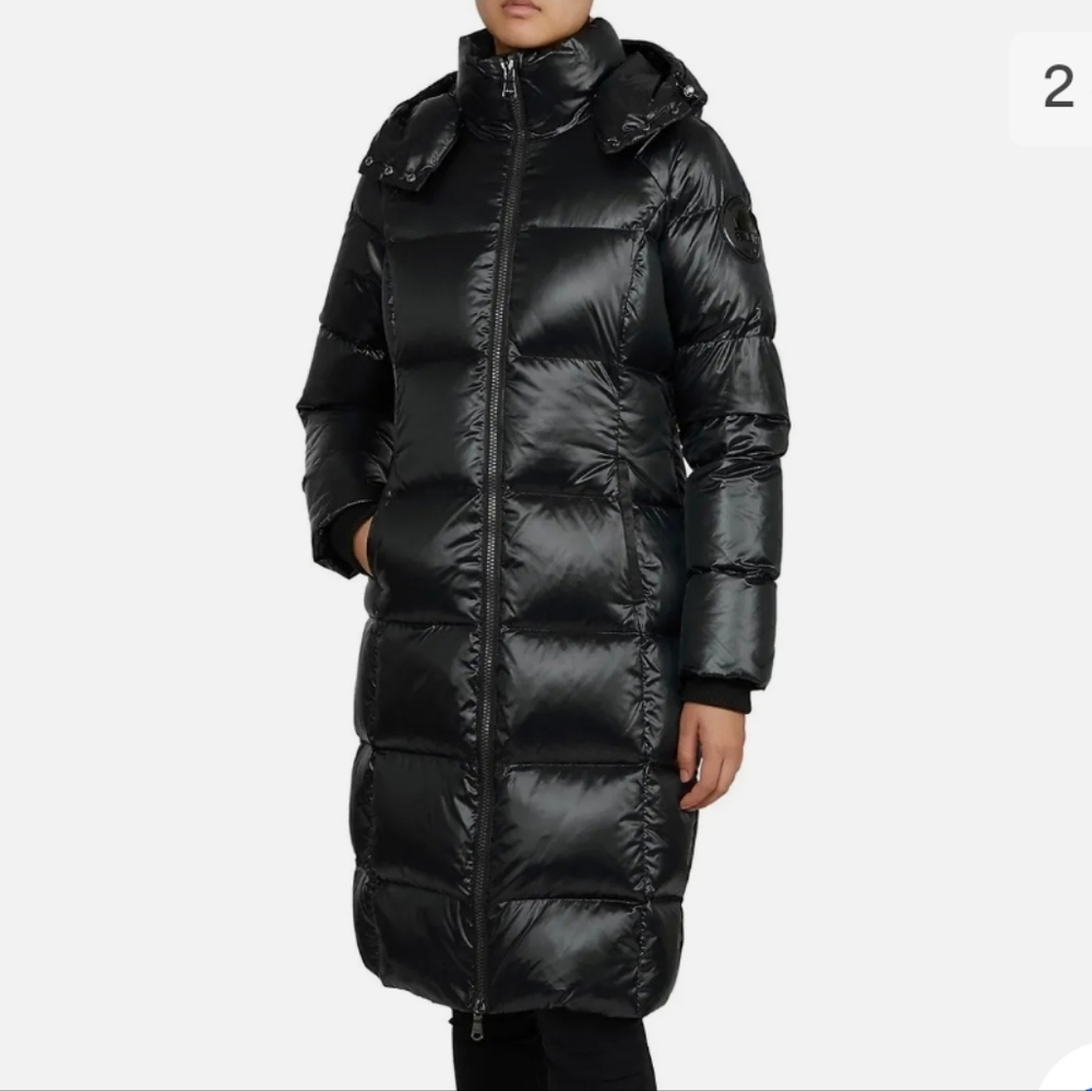 NWT Pajar Black Solstice Long Down Puffer Quileted Winter Jacket - size large - Picture 2 of 16